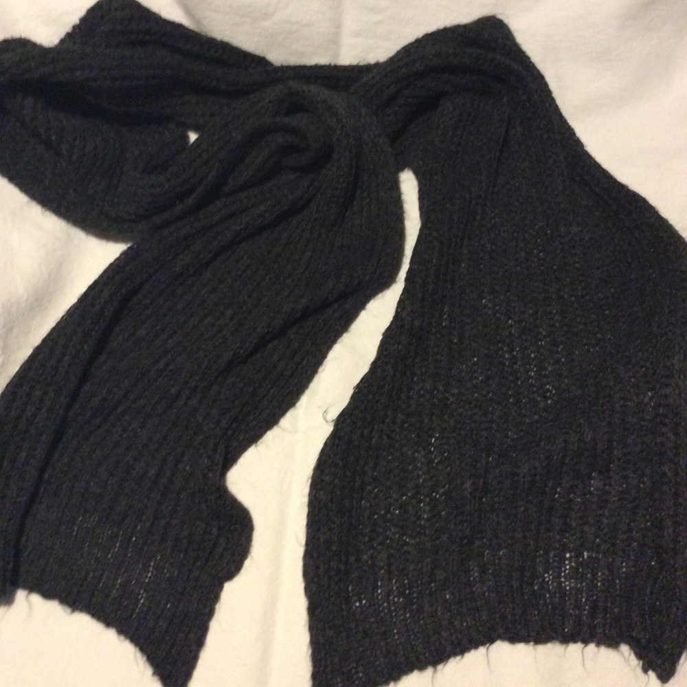 Women’s crotchet scarf, dark grey. 7ft long.